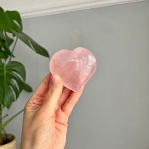 Large Rose Quartz Heart – Crystal of Love, Calm & Emotional Healing- A