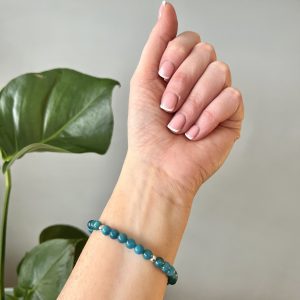 Blue Apatite Crystal Healing Bracelet With Sterling Silver