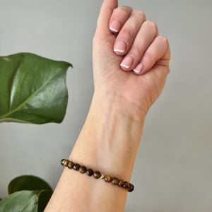 Tigers Eye Crystal Healing Bracelet With 14K Gold