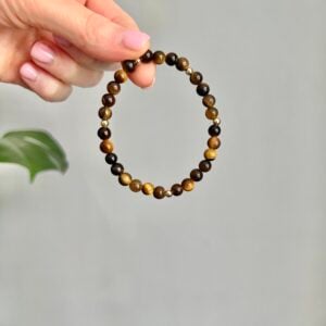 Tigers Eye Crystal Healing Bracelet With 14K Gold
