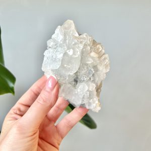 Apophyllite With Peach Stilbite Flat Bed Crystal Cluster
