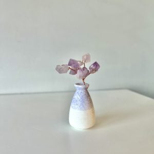 Amethyst Crystal Tree In Blue And White Vase