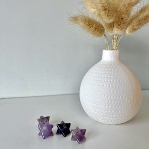 Amethyst Merkaba Crystal Star Carvings