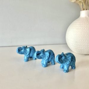 Blue Howlite Crystal Elephant Healing Crystal Carving