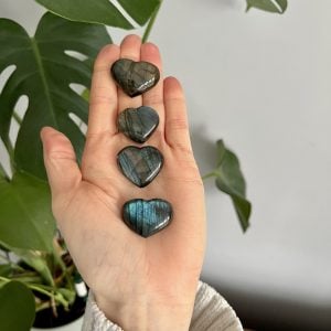 Labradorite Polished Crystal Hearts