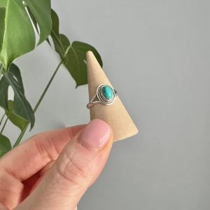 Turquoise Sterling Silver Oval Crystal Ring