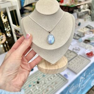 Moonstone Sterling Silver Necklace New Beginnings & Inner Calm Crystal Pendant- A