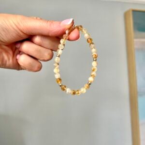 Citrine Bracelet with 14k Gold Faceted Crystal Bracelet