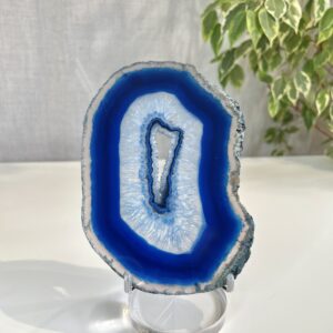 Blue Agate Slice, Calming Crystal Home Décor- J