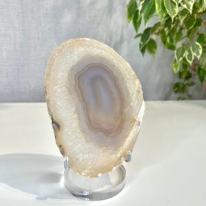 Light Blue Agate Slice, Calming Crystal Home Décor- B