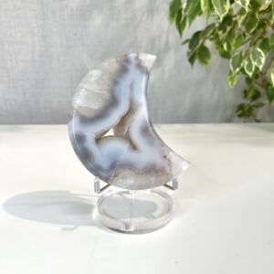 Agate Crescent Moon, Crystal Moon Home Décor- A