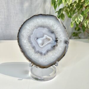 Blue/Grey Agate Slice, Calming Crystal Home Décor- A
