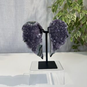 Amethyst Crystal Angel Wings on Stand
