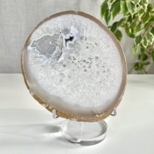 Large Natural Agate Slice, Calming Crystal Home Décor-