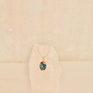 Oyster Mohave Sterling Silver Pendant Natural Crystal Pendant Necklace